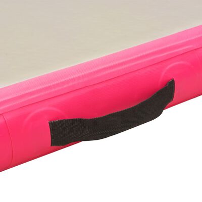 vidaXL rózsaszín PVC felfújható tornaszőnyeg pumpával 400x100x10 cm