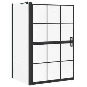 vidaXL F&uuml;rdő Zuhany K&eacute;pernyő Fekete &eacute;s &Aacute;tl&aacute;tsz&oacute; 80 x 68 x 128 cm