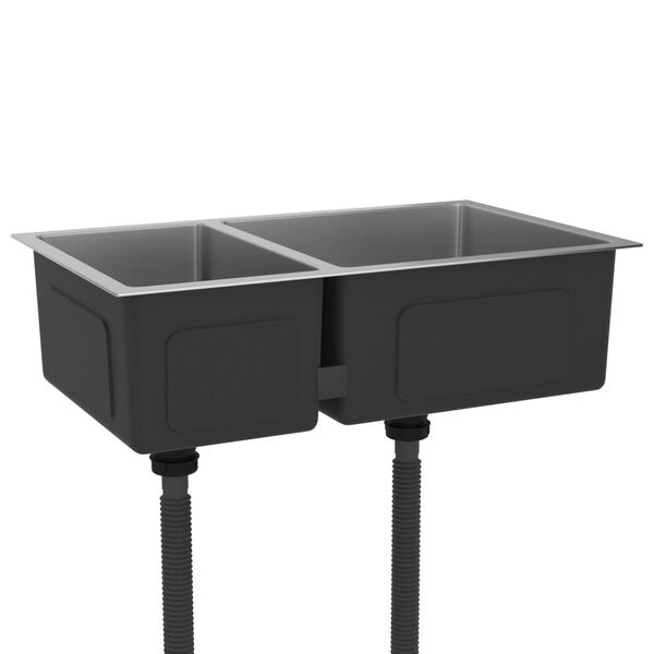 vidaXL rozsdamentes acél konyhai mosogató