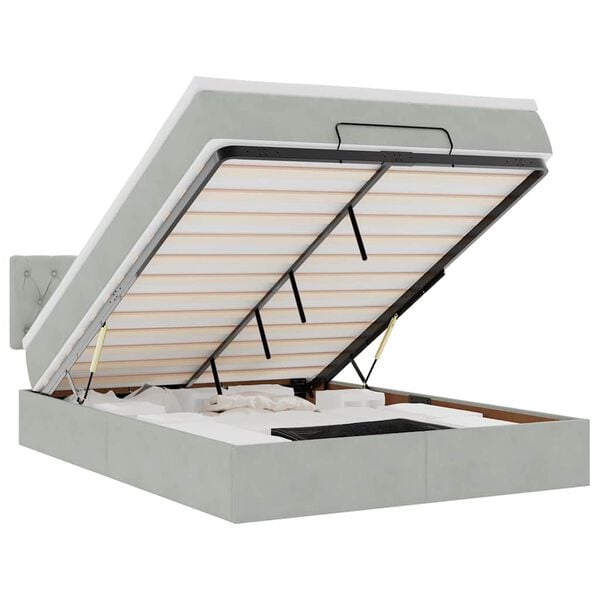 vidaXL Ottom&aacute;n &aacute;gykeret matraccal vil&aacute;gossz&uuml;rke 140x190 cm b&aacute;rsony