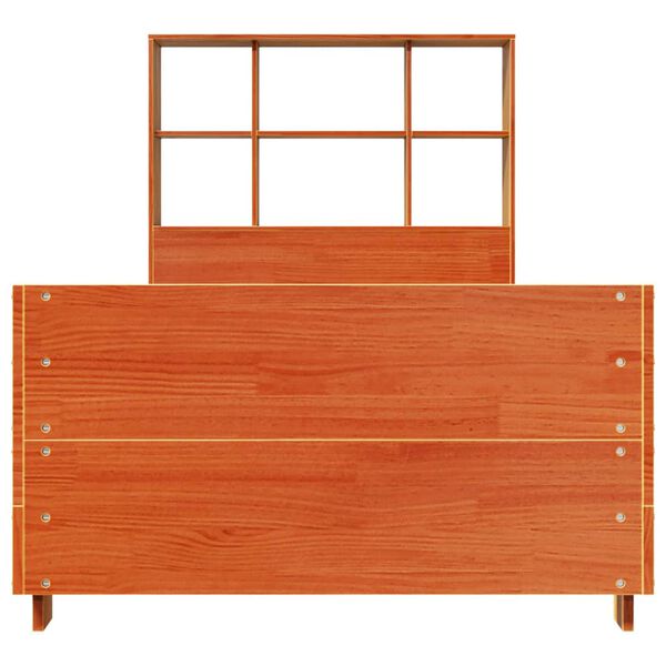 vidaXL viaszbarna t&ouml;m&ouml;r fenyőfa &aacute;gy matrac n&eacute;lk&uuml;l 75 x 190 cm