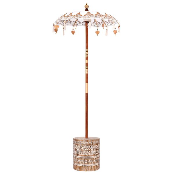 vidaXL Balin&eacute;z napernyő alappal Kr&eacute;m 95 x 95 x 260 cm Pamut