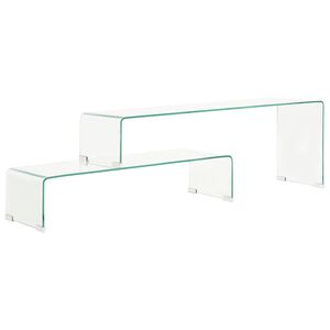 vidaXL k&eacute;tr&eacute;szes edzett &uuml;veg doh&aacute;nyz&oacute;asztal 90x30x20/110x30x40 cm
