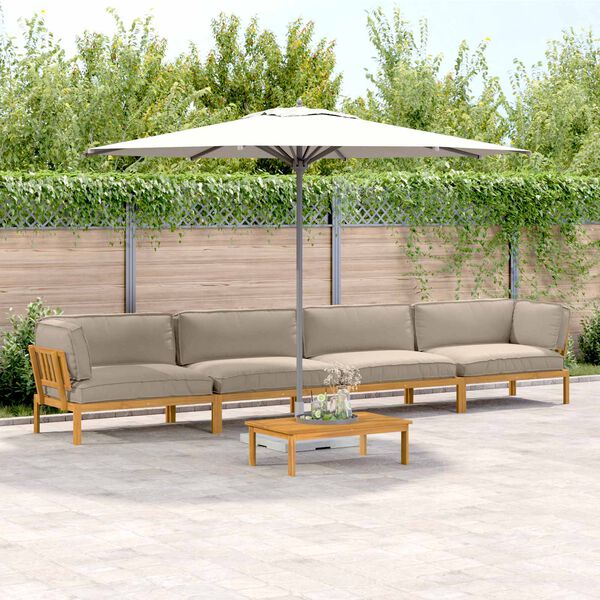 vidaXL Kanap&eacute; Szett p&aacute;rn&aacute;val Egysz&iacute;nű 5 pcs T&oacute;psz&iacute;nű T&ouml;m&ouml;r Ak&aacute;cfa