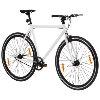 vidaXL fehér és fekete örökhajtós kerékpár 700c 59 cm