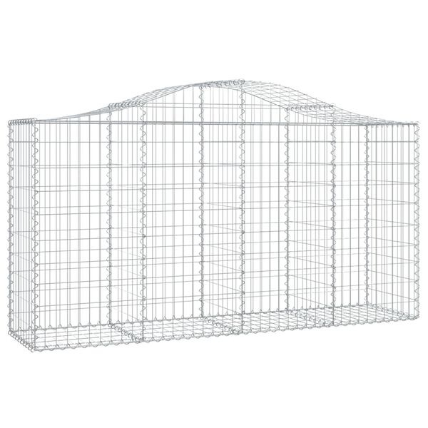 vidaXL 14 db íves horganyzott vas gabion kosár 200x50x100/120 cm