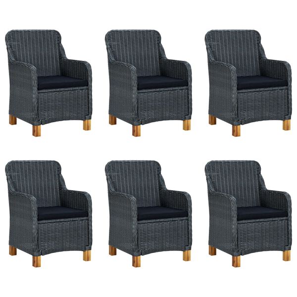 vidaXL 7 részes sötétszürke kerti étkezőgarnitúra