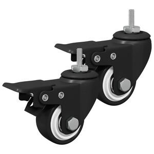 vidaXL Kerekek 2 pcs Fekete M6 x 1.5 mm Vas &eacute;s Nylon