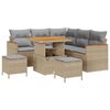 vidaXL Kerti Kanap&eacute; Szett 8 pcs B&eacute;zs polirattan