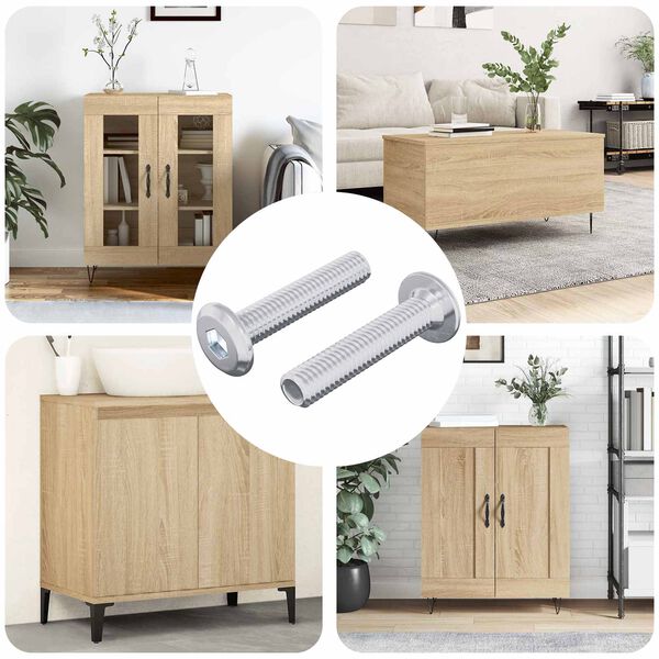 vidaXL Z&aacute;r Csavar Egysz&iacute;nű 2 pcs Ez&uuml;st M6 x 30 mm Ac&eacute;l