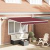 vidaXL burgundi v&ouml;r&ouml;s k&eacute;zzel kih&uacute;zhat&oacute; LED-es napellenző 300 x 250 cm
