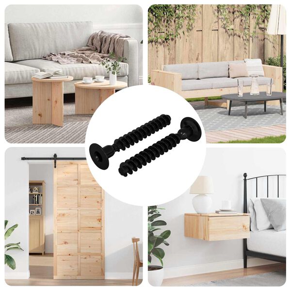 vidaXL Dug&oacute;s Fej Csavar 2 pcs Fekete M5 x 40 mm Vas