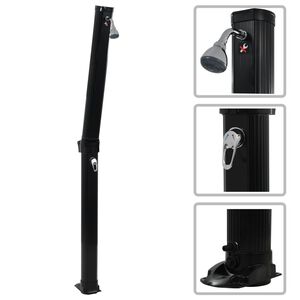 vidaXL fekete &ouml;sszecsukhat&oacute; napkollektoros zuhanyz&oacute; 214 cm 23 L