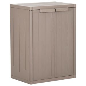 vidaXL barna PP fahat&aacute;s&uacute; kerti t&aacute;rol&oacute;szekr&eacute;ny 65 x 45 x 88 cm