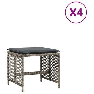 vidaXL 4 db sz&uuml;rke polyrattan kerti sz&eacute;k p&aacute;rn&aacute;val 41 x 41 x 36 cm