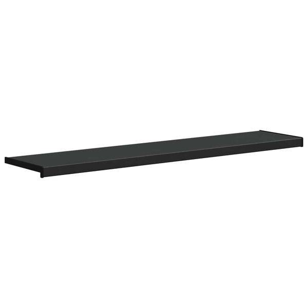 vidaXL Ablakp&aacute;rk&aacute;ny Fekete fa erezettel 80 x 30 x 4,5 cm PVC