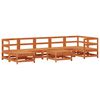 vidaXL Kerti lounge szett 8 pcs Viaszbarna T&ouml;m&ouml;r Fenyőfa