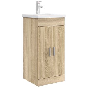 vidaXL F&uuml;rdőszobai pult mosd&oacute;val Sonoma T&ouml;lgy 42 x 40 x 84,5 cm