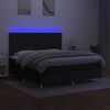 vidaXL fekete sz&ouml;vet rug&oacute;s &eacute;s LED-es &aacute;gy matraccal 160x200 cm