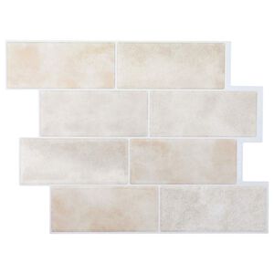 vidaXL Metrócsempe 10 pcs Beige Márvány 29.4 x 21.4 cm