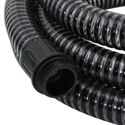 vidaXL fekete PVC szívótömlő sárgaréz csatlakozókkal 1,1" 7 m