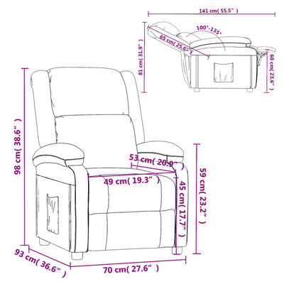 vidaXL antracitszürke műbőr dönthető fotel