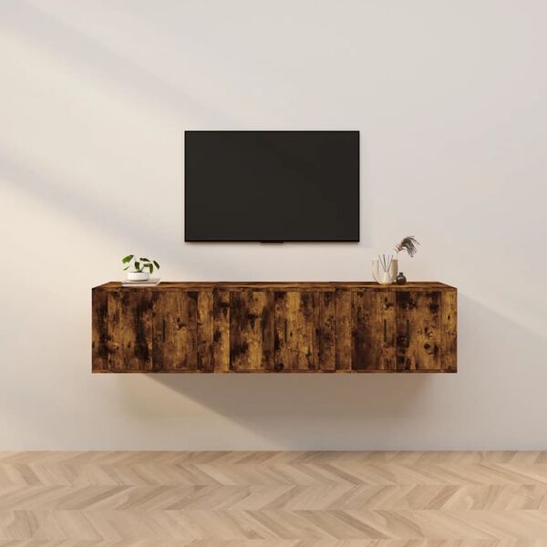 vidaXL 3 db f&uuml;st&ouml;s t&ouml;lgy sz&iacute;nű fali TV-szekr&eacute;ny 57 x 34,5 x 40 cm