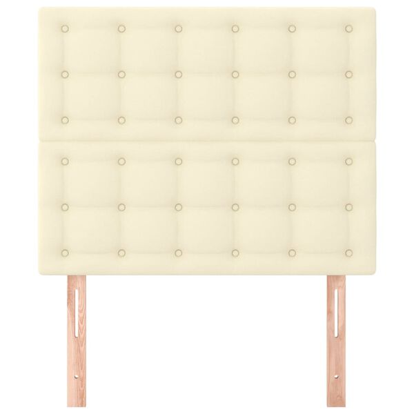 vidaXL krémszínű műbőr fejtámla 80x5x118/128 cm