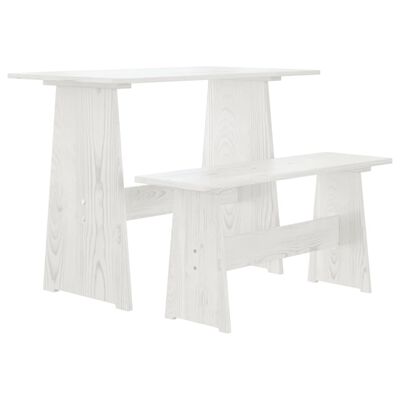 vidaXL fehér tömör fenyőfa étkezőasztal paddal