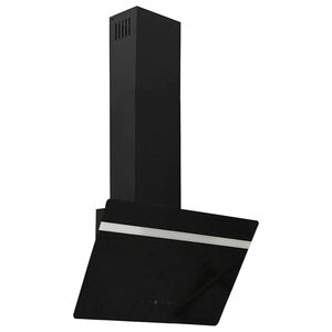 vidaXL fekete ac&eacute;l &eacute;s edzett &uuml;veg fali p&aacute;raelsz&iacute;v&oacute; 60 cm
