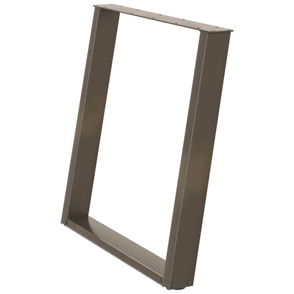 vidaXL 2 db U alak&uacute; &eacute;tkezőasztal l&aacute;b nat&uacute;r ac&eacute;l 80x(72-73) cm