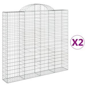 vidaXL 2 db &iacute;ves horganyzott vas gabion kos&aacute;r 200x30x180/200 cm