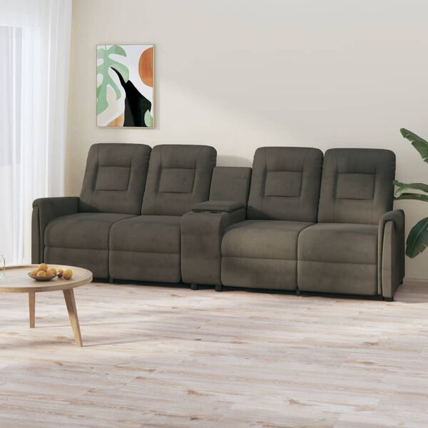 vidaXL 4 személyes sötétszürke dönthető masszázsfotel pohártartóval