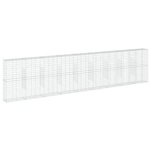 vidaXL horganyzott vas gabion kos&aacute;r fed&eacute;llel 900 x 50 x 200 cm