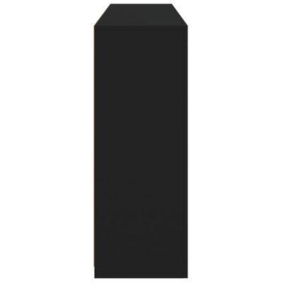 vidaXL 3 db fekete szerelt fa tálalószekrény LED-ekkel