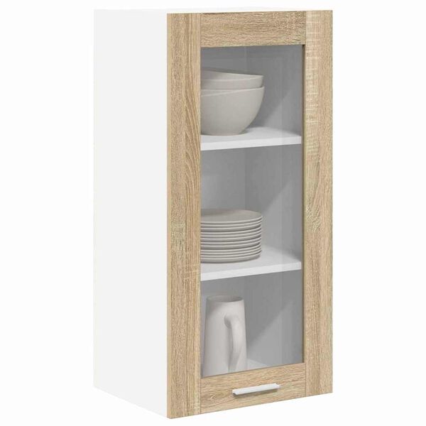 vidaXL F&uuml;ggő szekr&eacute;ny 2 pcs Sonoma t&ouml;lgy 40 x 31 x 80 cm Faanyag