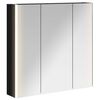 vidaXL F&uuml;rdőszobai t&uuml;k&ouml;rszekr&eacute;ny Fekete t&ouml;lgy 73.5 x 15.5 x 70 cm