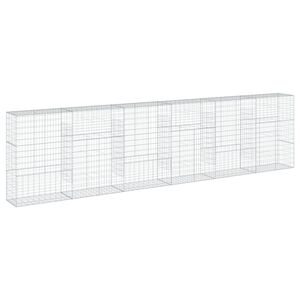 vidaXL horganyzott vas gabion kos&aacute;r fed&eacute;llel 600 x 50 x 150 cm