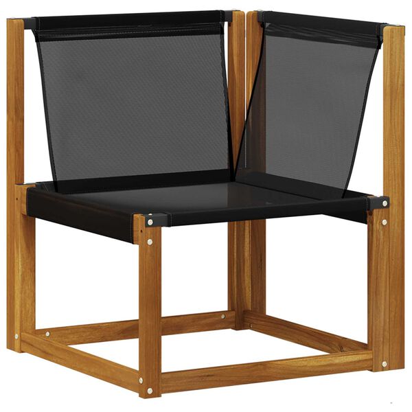 vidaXL K&uuml;lt&eacute;ri kanap&eacute; szett 9 pcs Term&eacute;szetes &eacute;s fekete T&ouml;m&ouml;r Ak&aacute;cfa