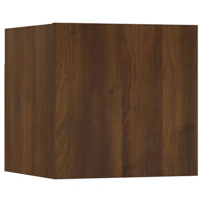 vidaXL barna tölgyszínű szerelt fa fali TV-szekrényszett