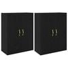 vidaXL Fali szekr&eacute;ny 2 pcs Fekete t&ouml;lgy 69,5 x 34 x 90 cm Faanyag