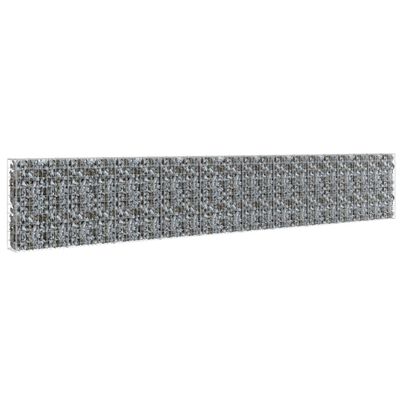vidaXL horganyzott acél gabion fal fedéllel 600 x 30 x 100 cm