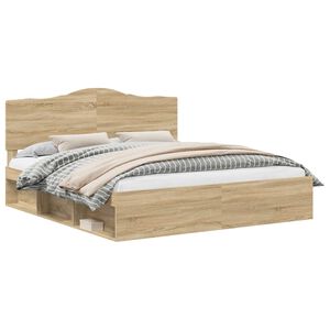 vidaXL &Aacute;gykeret fejt&aacute;ml&aacute;val Sonoma 200 x 200 cm T&ouml;m&ouml;r fenyőfa