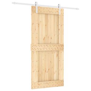 vidaXL Cs&uacute;sz&oacute; ajt&oacute; Term&eacute;szetes &eacute;s Feh&eacute;r 95 x 210 cm Szil&aacute;rd Fenyőfa