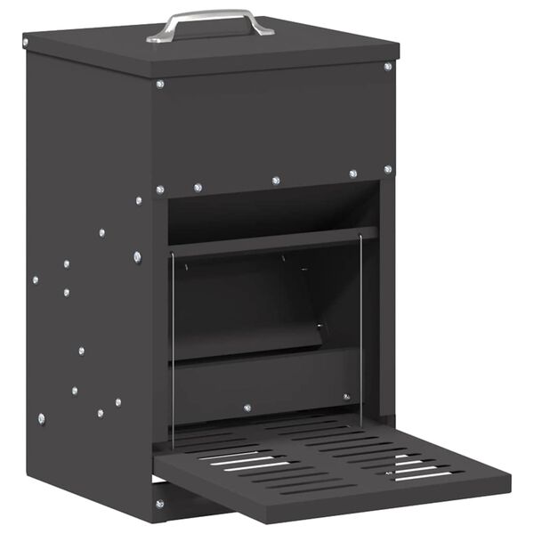 vidaXL Csirke Treadle Etető Fekete 25 x 42 x 40 cm