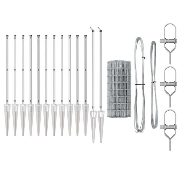 vidaXL Ker&iacute;t&eacute;s oszlopokkal Ez&uuml;st 1 x 10 m Ac&eacute;l