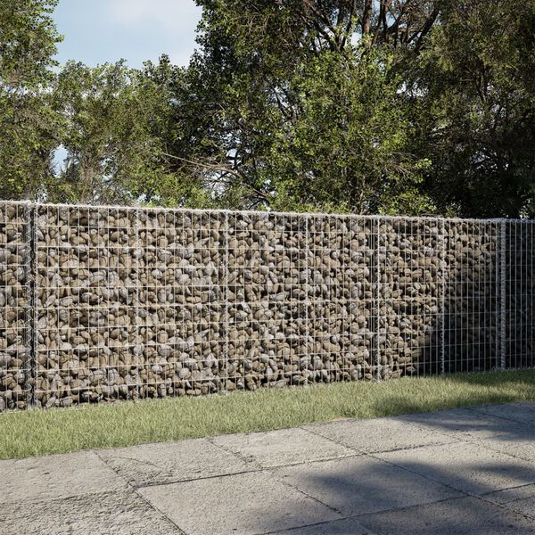 vidaXL horganyzott vas gabion kos&aacute;r fed&eacute;llel 350 x 100 x 100 cm