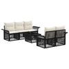 vidaXL Kerti Kanap&eacute; Szett 6 db Fekete 55 x 55 x 37 cm polirattan