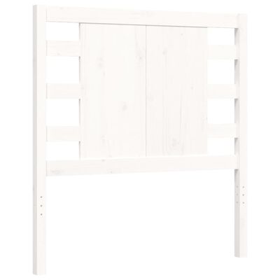 vidaXL fehér tömör fa ágykeret fejtámlával Small Single