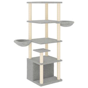 vidaXL vil&aacute;gossz&uuml;rke macskab&uacute;tor sziz&aacute;l kapar&oacute;f&aacute;kkal 147 cm